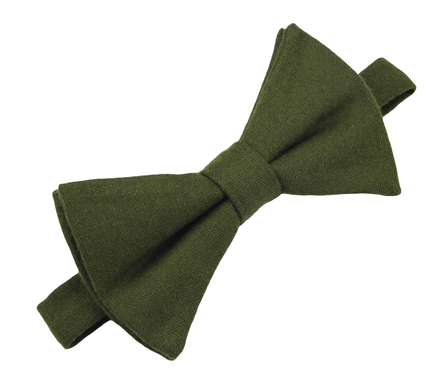 Olive Green Wool Bow Ties. Men's Martini Olive Pre Tied Bow Tie.