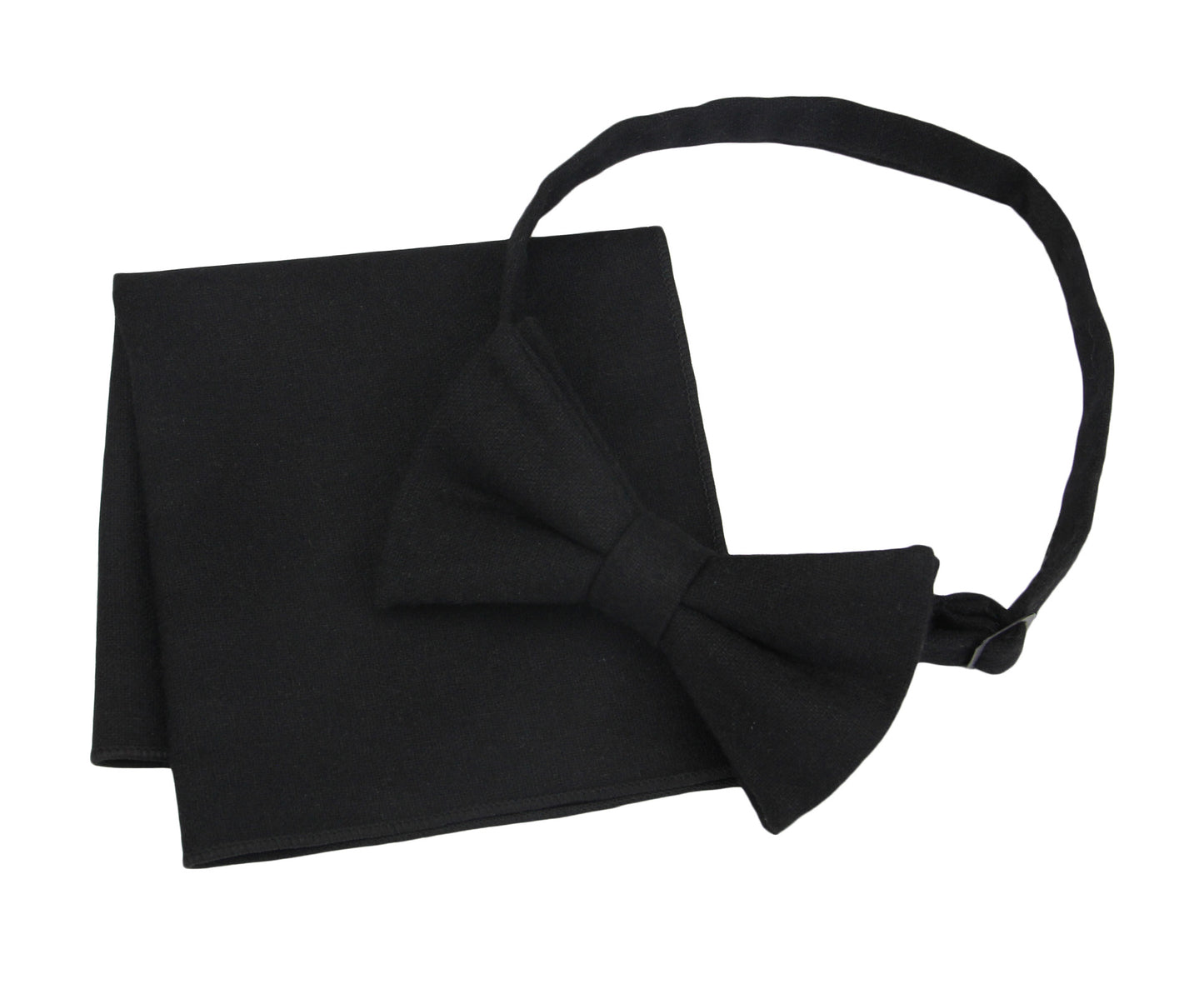 Black Wool Pocket Squares. Perfect for Marine Weddings, Parties, or Any Formal Occasion.