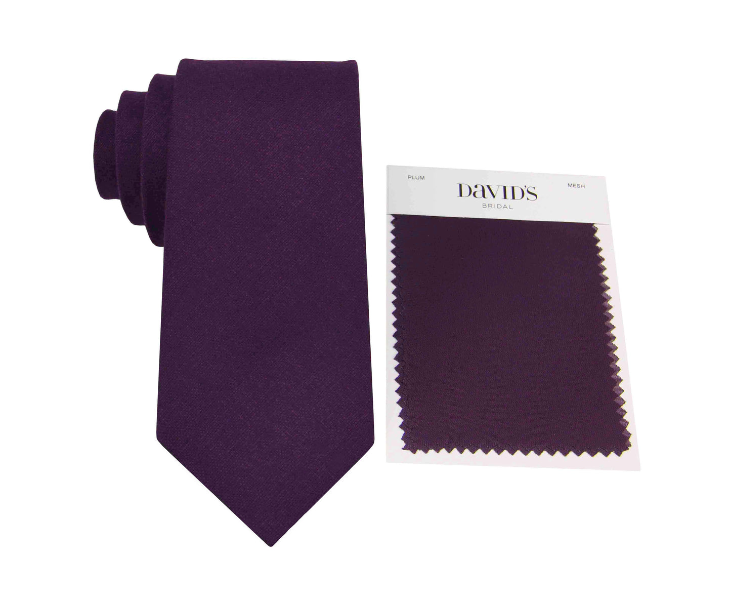 Mens Plum Ties. Dark Purple Solid Woolen Ties