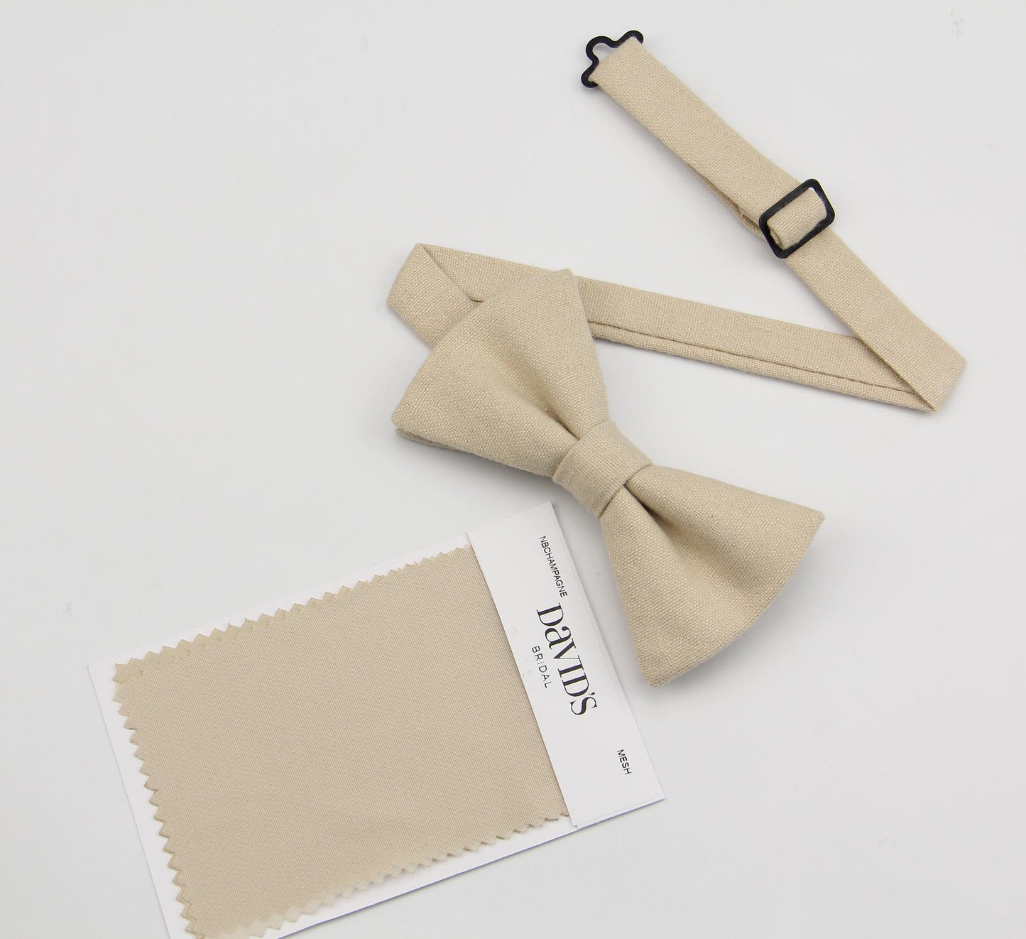 Men's Wool Bow Tie - Champagne Color Match for David's Bridal Dresses | Matching Ties | Pocket Squares Available
