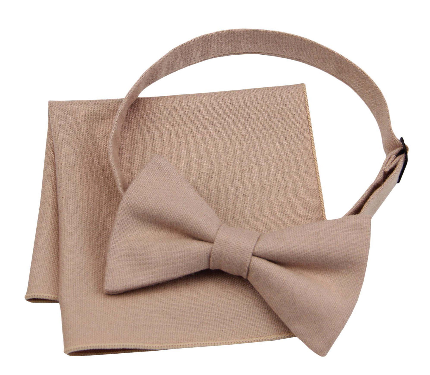 Mens Sand Bow Tie Set