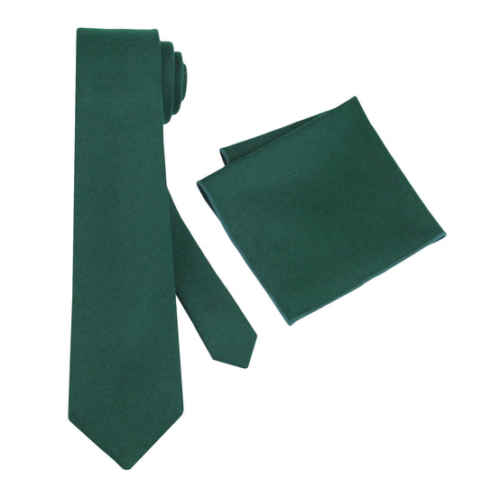 Juniper Ties for Men. Dark Green Wool Slim or Standard Ties