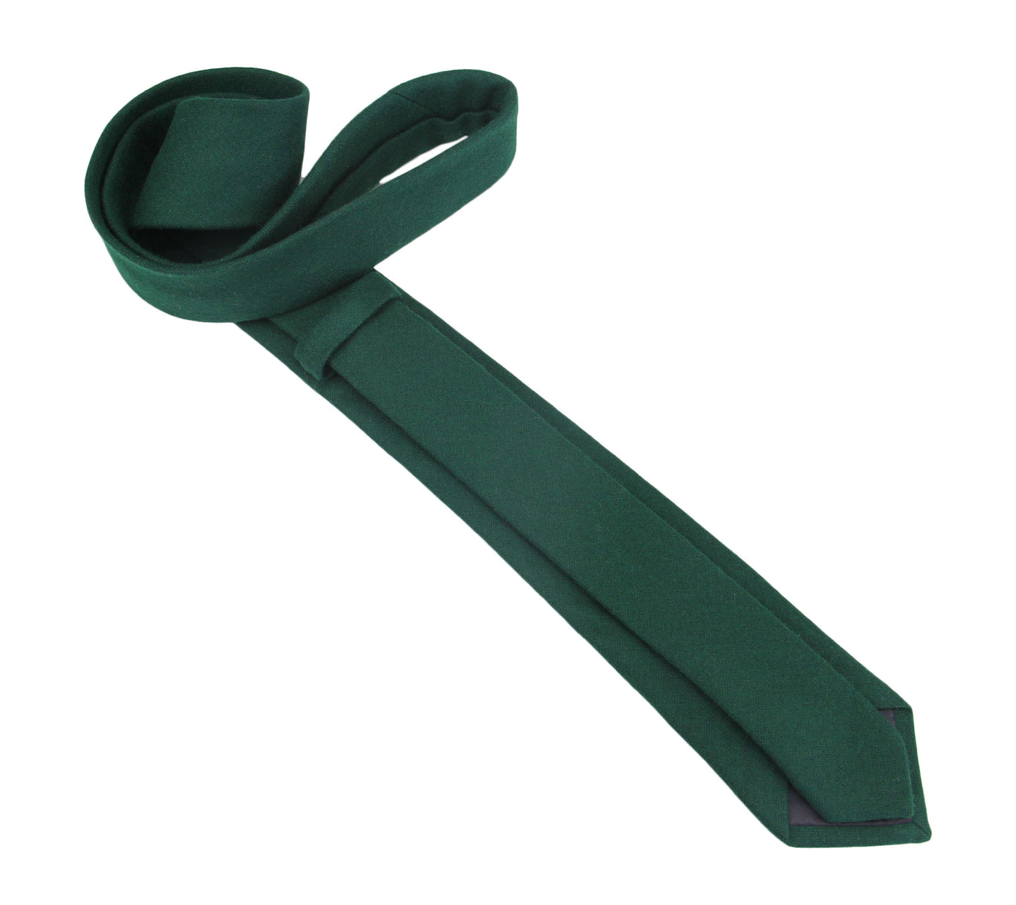 Juniper Ties for Men. Dark Green Wool Slim or Standard Ties