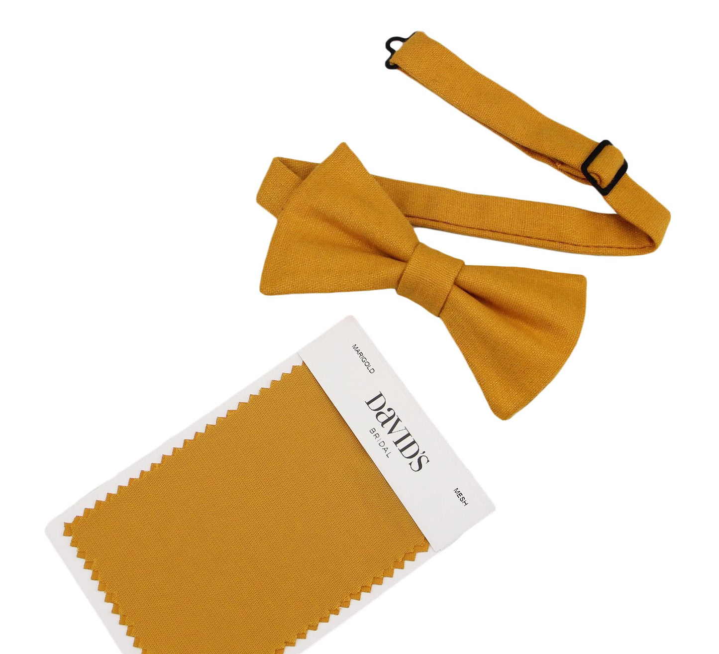 Marigold Plain Pocket Squares. Gold Bow Tie and Pocket Square