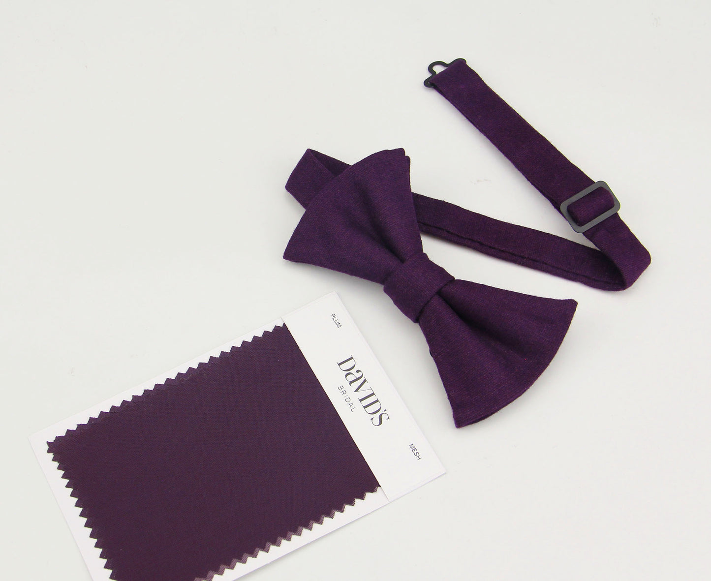 Mens Plum Bow Ties. Dark Purple Solid Woolen Bow Ties