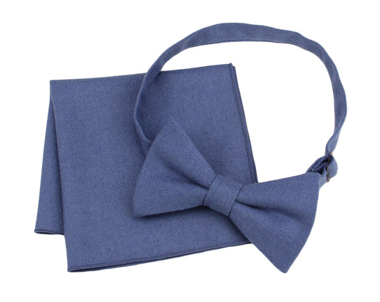 Steel Blue Bow Ties for Wedding. Dark Blue Groom and Groomsmen Bow Tie