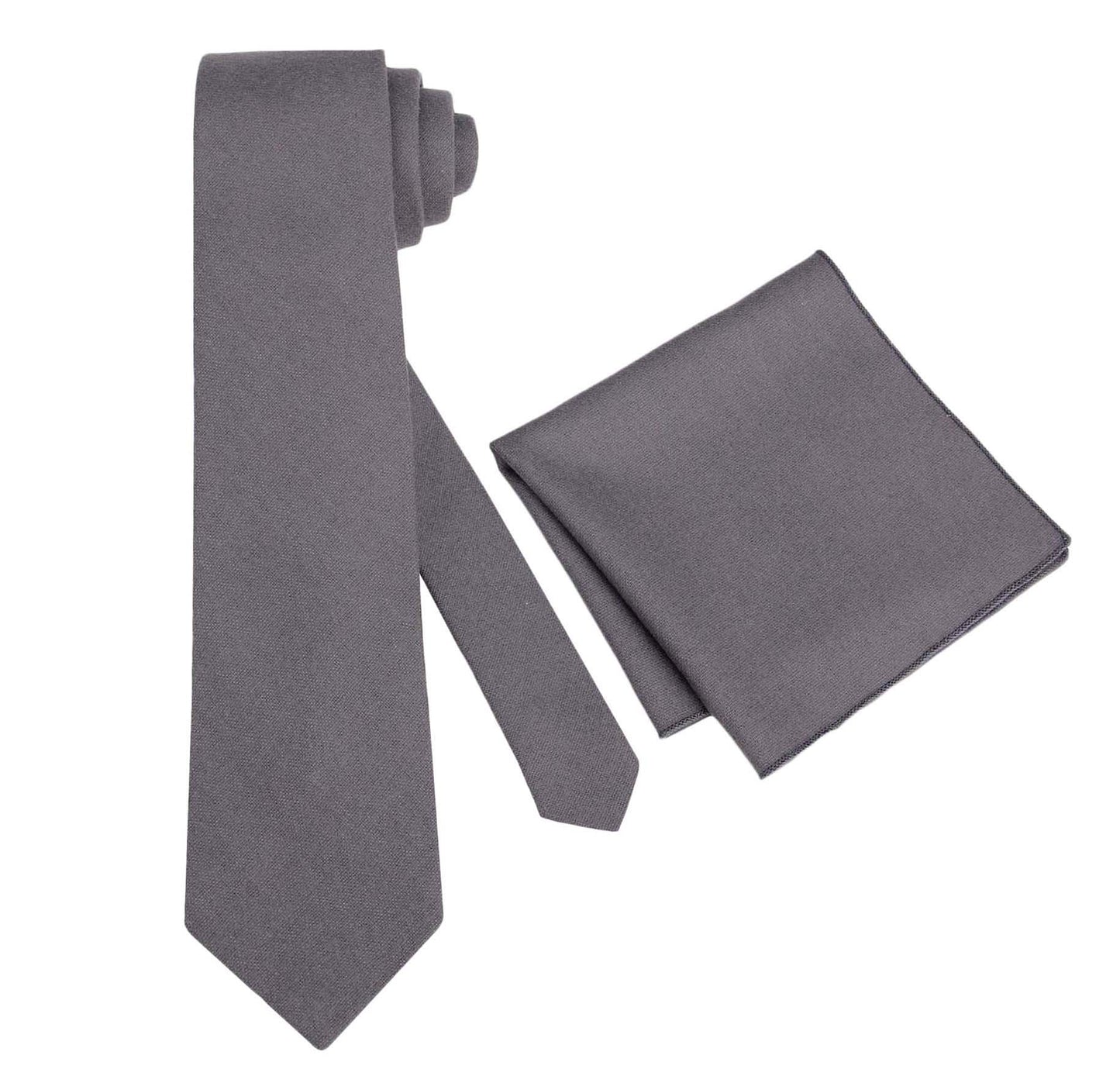 Mens Pocket Squares. Pewter Solid WoolenPocket Squares. Dark Grey Plain Pocket Squares