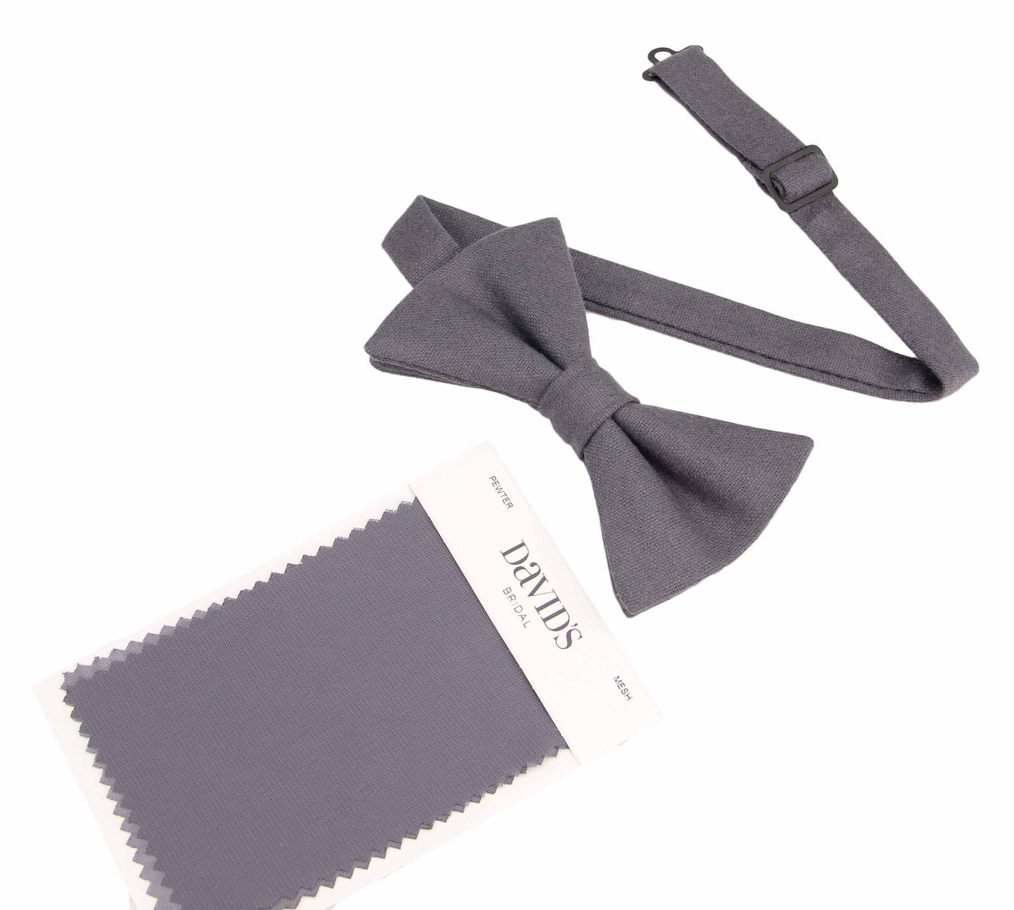 Mens Bow Ties. Pewter Solid Woolen Bow Ties. Dark Grey Plain Bow Tie