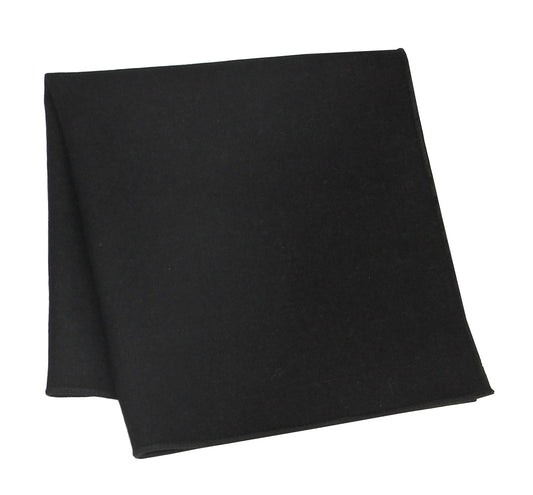 Black Wool Pocket Squares. Perfect for Marine Weddings, Parties, or Any Formal Occasion.