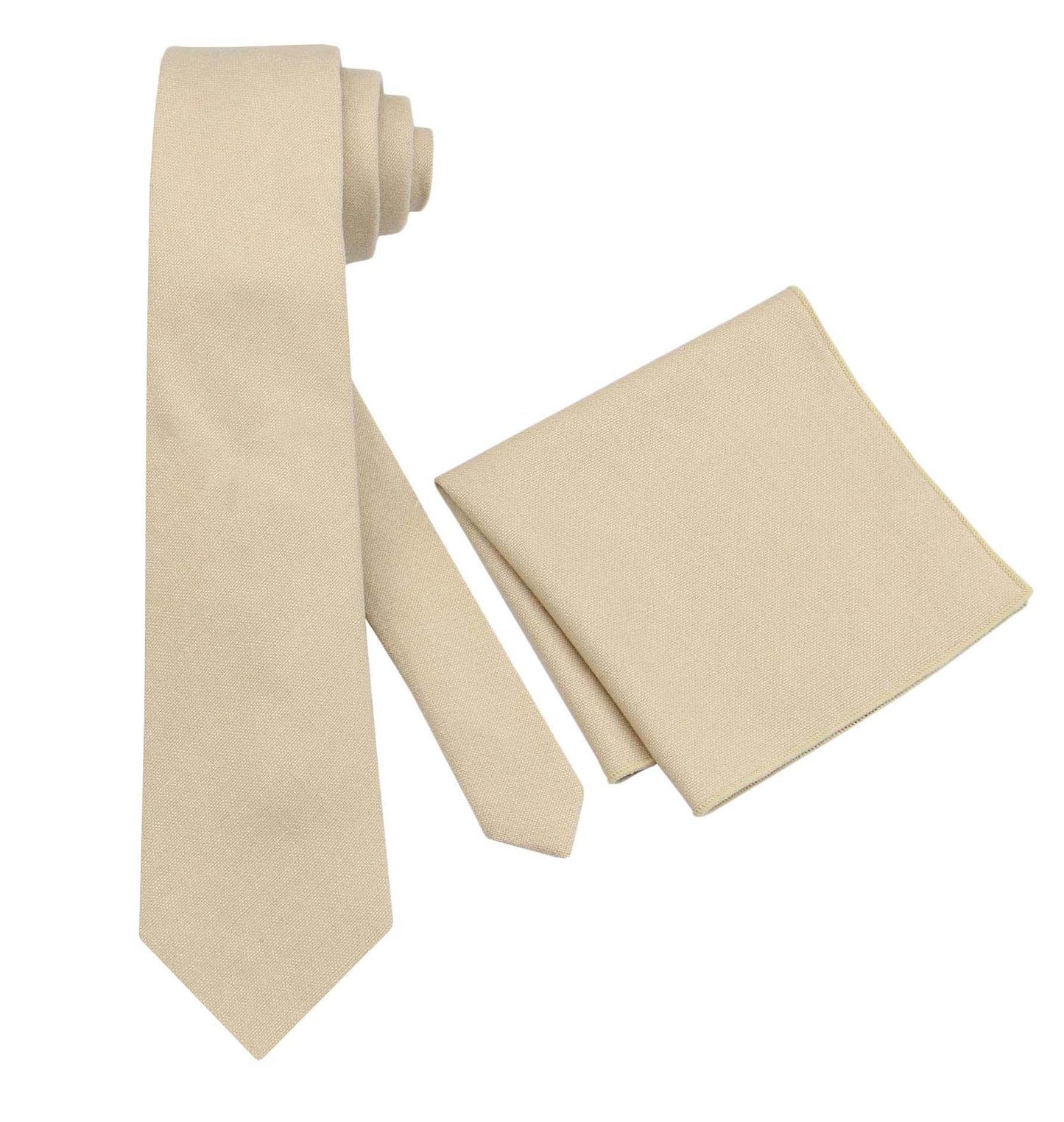 Champagne Wool Tie - Classic  | Slim Styles in Standard, Extra-Long  | Kids Sizes | Matching Bow Ties  | Pocket Squares Available