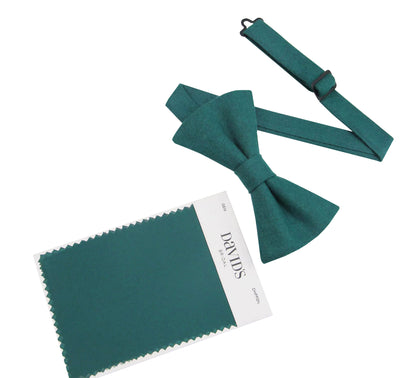 Grem Pretied Bow Ties - Dark Green Wool Bow Ties for Groomsman. Adult | Kids Sizes