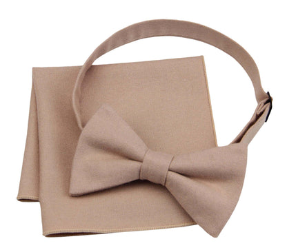 Mens Sand Bow Tie Set